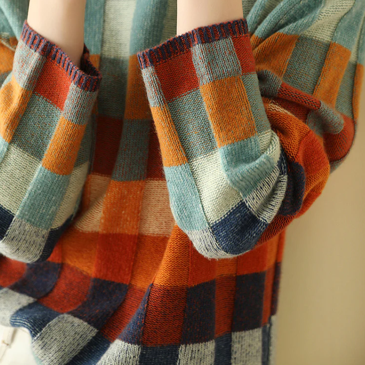 Colorful Knit Sweater Oversized