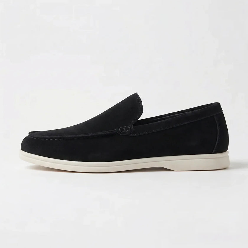 FJØRNA men's classic summer slip-on loafers in neutral fabric, showcasing comfortable slip-on design and casual style.