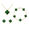 Frida | Clover Jewellery Set Elegant 3-Piece Stainless Steel Necklace, Bracelet and Earrings