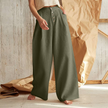 FJØRNA women's knit wide-leg trousers with elastic waist, soft knit fabric and relaxed fit, suitable for casual and stylish wear.