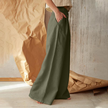 Knit Wide Leg Trousers Women Elastic Waist