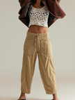 FJØRNA women's cotton pull-on jeans, stylish and comfortable women's pants with a classic fit, shown on a neutral background.