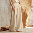 Knit Wide Leg Trousers Women Elastic Waist