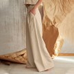 Knit Wide Leg Trousers Women Elastic Waist