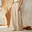 Knit Wide Leg Trousers Women Elastic Waist