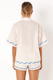 FJØRNA linen blend co-ord set for women featuring stylish tops with a relaxed fit and natural fabric texture.