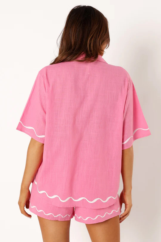 FJØRNA linen blend co-ord set for women featuring stylish matching tops and bottoms in soft, breathable fabric.