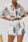 FJØRNA linen blend co-ord set for women featuring stylish tops with a relaxed fit and natural fabric texture.
