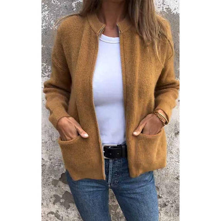 Lina | Chic Soft Knit Zip-Up Jacket