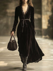 Velvet V-Neck Maxi Dress | Evening Dress