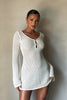 FJØRNA Studio | Retro Crochet Mini Dress with Bell Sleeves