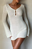 FJØRNA Studio | Retro Crochet Mini Dress with Bell Sleeves
