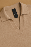 Knit Polo Top Women Collar