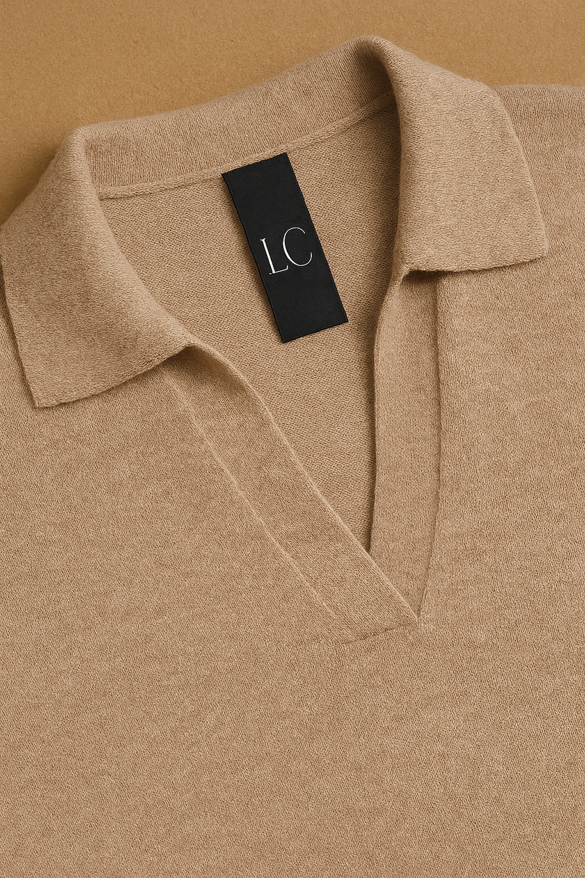 Knit Polo Top Women Collar