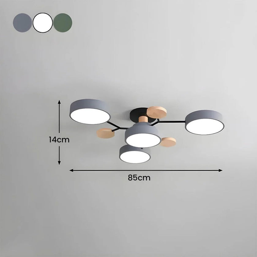 Semi-Flush Modern Halo LED Ceiling Light