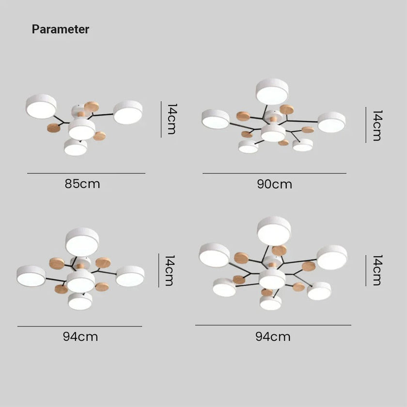 Semi-Flush Modern Halo LED Ceiling Light