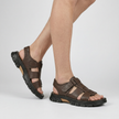 FJØRNA men's open-toe strap sandals featuring leather straps and a comfortable sole for casual summer wear.