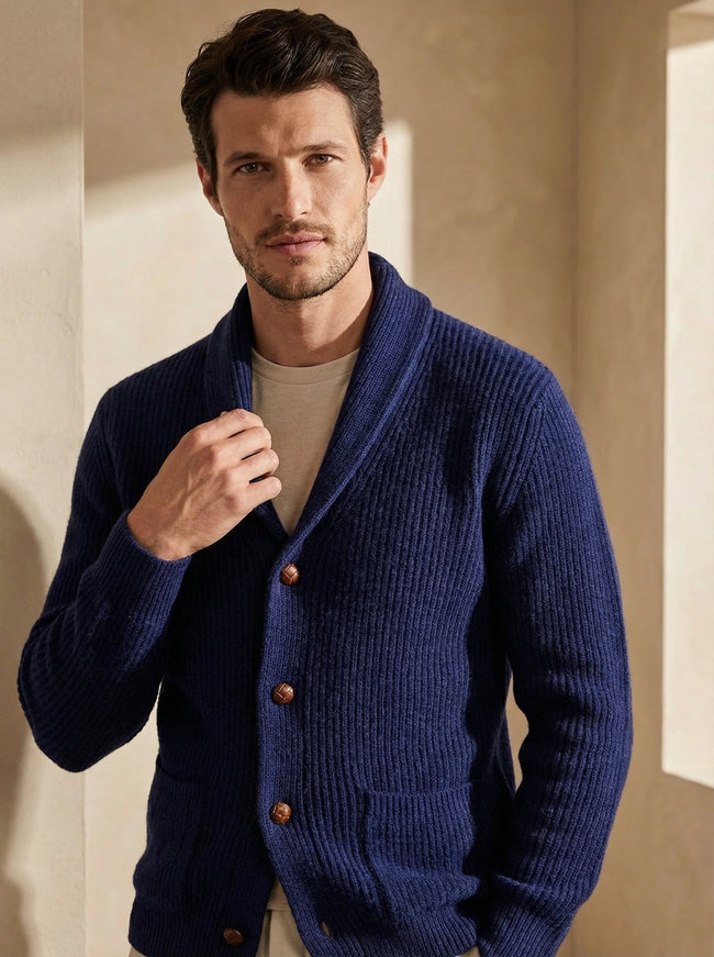 Long Sleeve Collar Cardigan Men