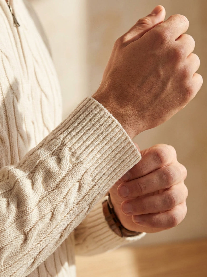 Men’s Stand Collar Casual Zipper Sweater