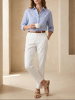 Cotton Striped Button-Down Shirt Women