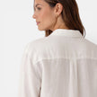 FJØRNA women's linen cotton blend shirt with a relaxed fit, breathable summer blouse in soft, natural fabric.