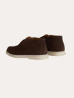 Men's FJØRNA brown suede loafers showing classic slip-on design and sleek silhouette for casual or smart-casual wear.