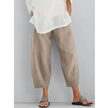 FJØRNA women's lightweight summer tapered elastic waist breathable cropped harem pants, made for comfort and style.