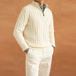 Jacquard Mock Neck Sweater - 6