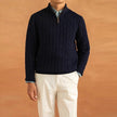 Jacquard Mock Neck Sweater - 2