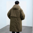 Men's Long Waterproof Puffer Trench Coat with Hood – Insulated Cold Weather Protection for Winter 3