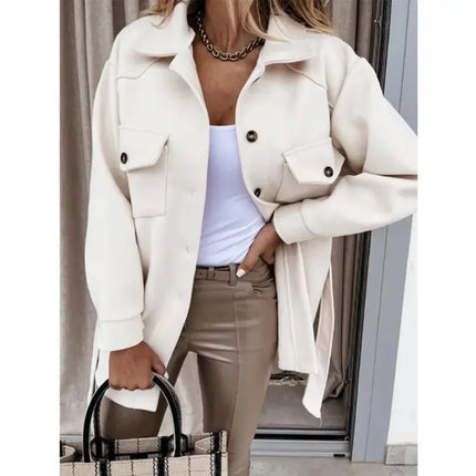 Tilda | Classic Oversized Vegan Wool Jacket with Belt