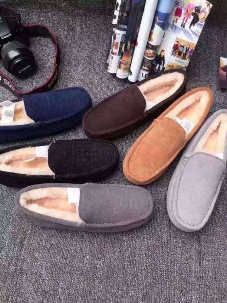 Suede Slippers with Wool Lining - 4