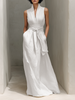Linen V-Neck Maxi Dress Womens For Women