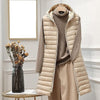 Amalie – Long Hooded Puffer Vest for Women in Modern Fit