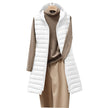 Amalie – Long Hooded Puffer Vest for Women in Modern Fit