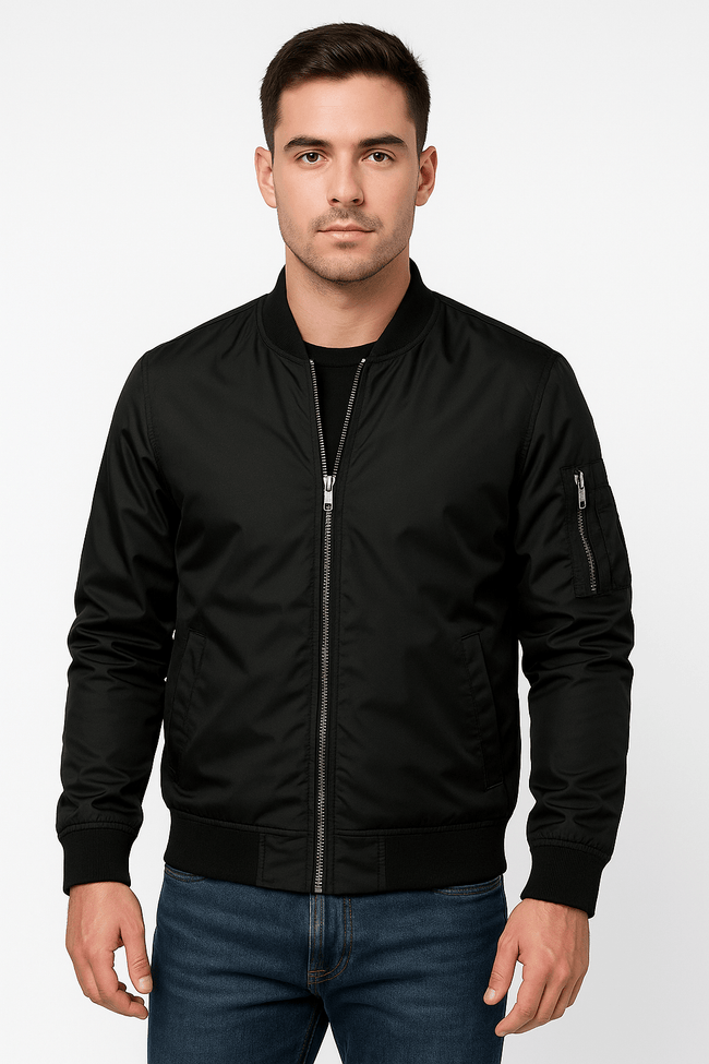 Lightweight Bomber Jacket Black 1