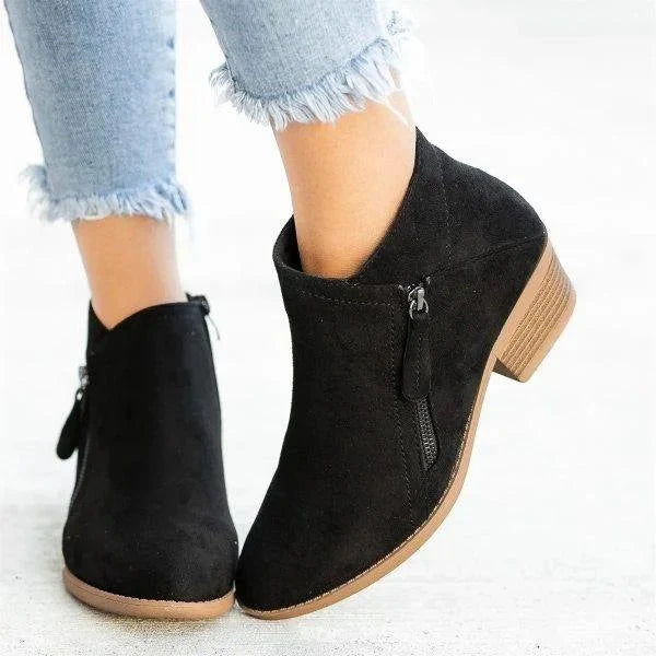 Elegant Black Ankle Boots Leather - 5
