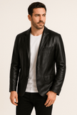 Black Leather Jacket Classic Style 1