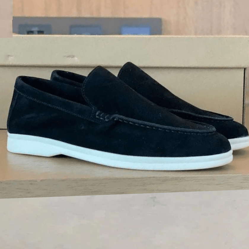 Elegant Navy Loafers Suede - 4