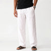 Men's breathable linen trousers by FJØRNA, featuring a relaxed fit and natural fabric texture, ideal for casual and warm-weather wear.