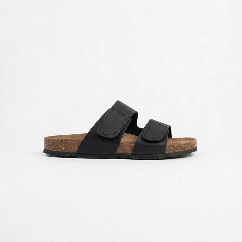 Men's FJØRNA double strap open toe slides, stylish men's sandals with adjustable straps and open toe design, for casual wear.
