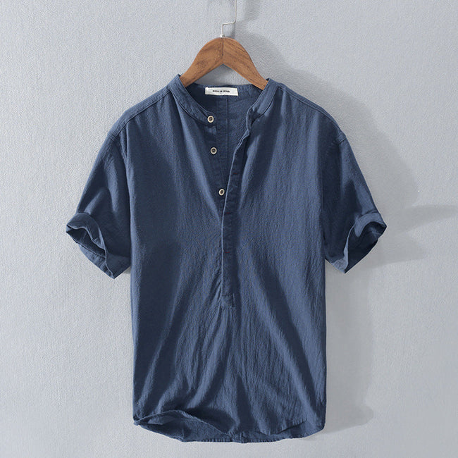 Luke | Men’s Shirt White Linen Cotton Blend