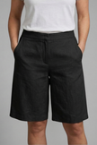 FJØRNA women's high waist knee-length summer shorts with drawstring and pockets, lightweight and comfortable for warm weather.