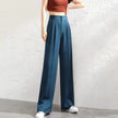 FJØRNA lightweight high-waisted wide-leg summer trousers for women, breathable and comfortable casual pants.