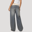 FJØRNA lightweight women's summer jeans with wide leg, elastic waist, and breathable fabric, perfect for casual warm-weather wear.