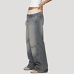 FJØRNA lightweight summer women's wide-leg jeans with elastic waist and breathable fabric, perfect for casual warm-weather wear.