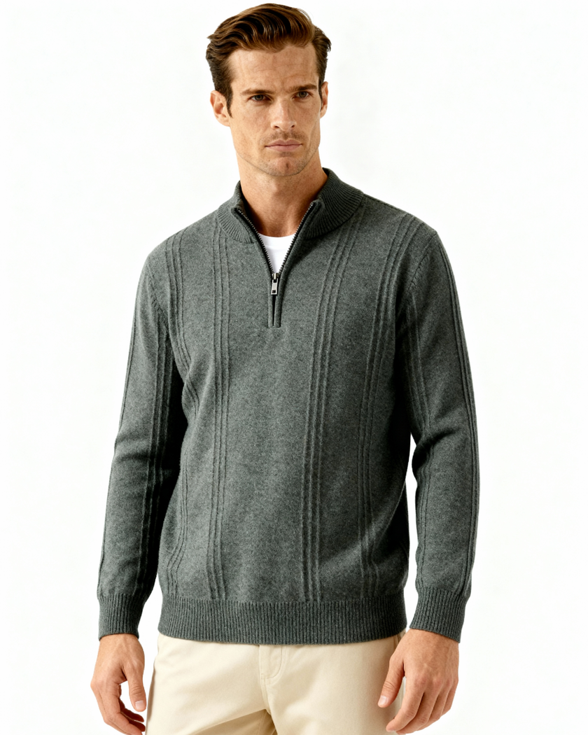 Men’s Half Turtleneck Zipper Sweater