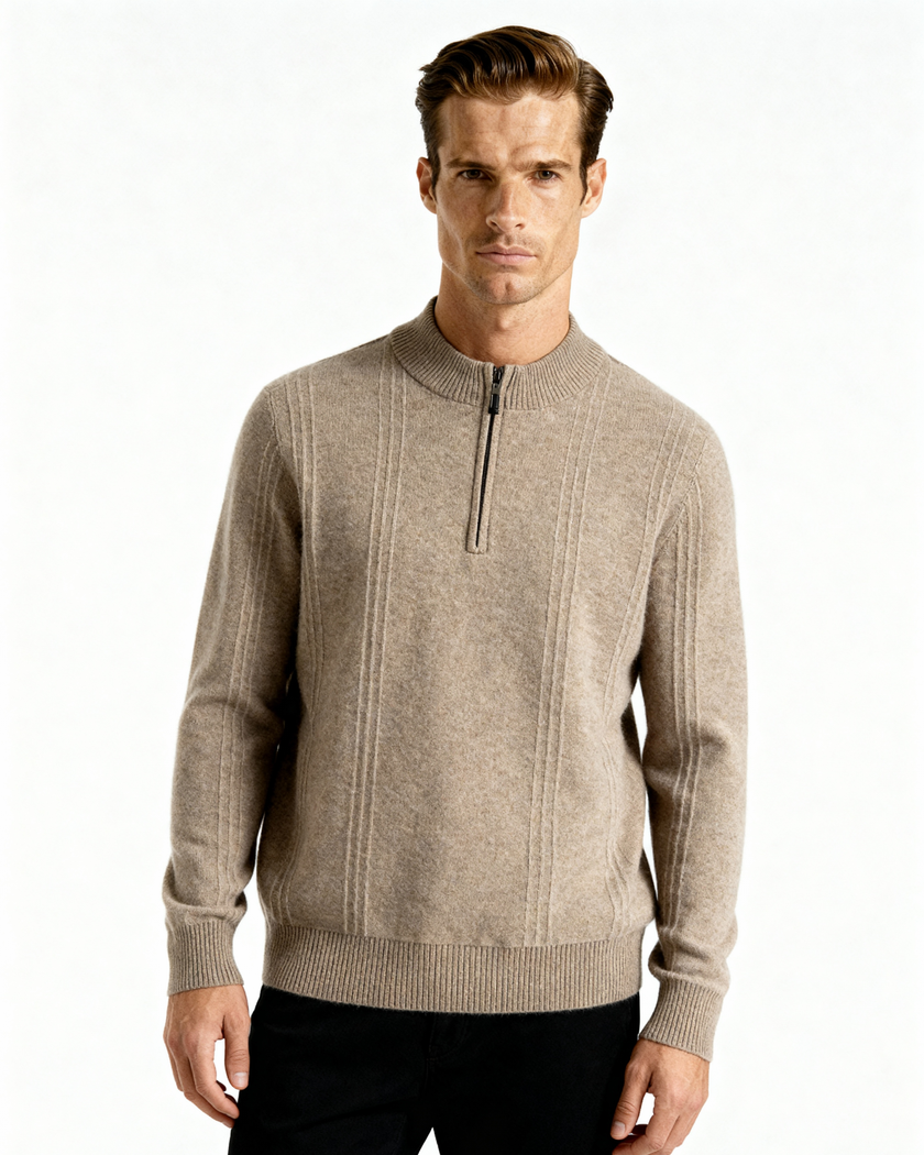 Men’s Half Turtleneck Zipper Sweater