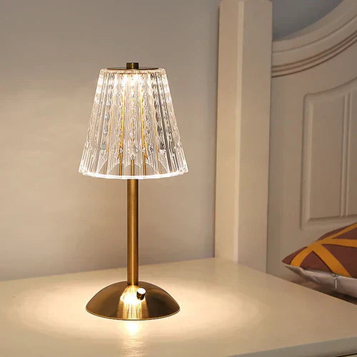 Alise - Golden Crystal Rechargeable Table Lamp