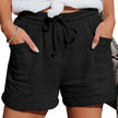 FJØRNA lightweight summer women's shorts with wide leg fit, drawstring waist, and side pockets, perfect for warm weather.